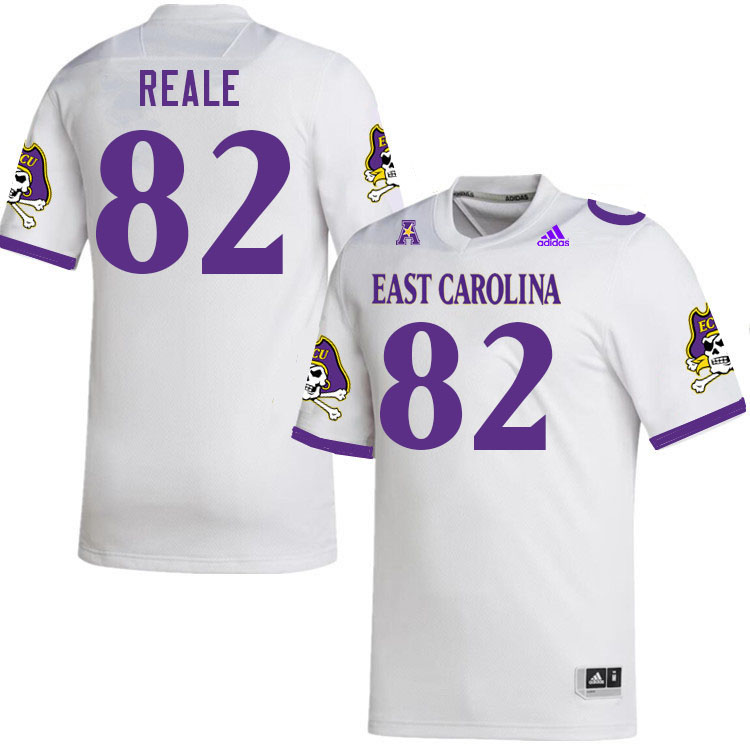 Men #82 Gage Reale ECU Pirates College Football Jerseys Stitched-White